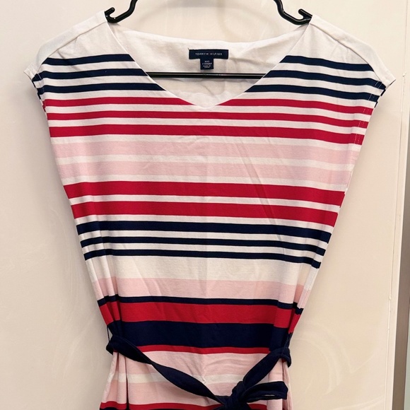 Tommy Hilfiger Striped Tie-Waist Dress in XXS - Picture 1 of 4
